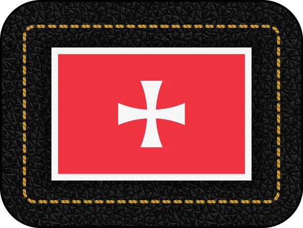 Historische montenegrinische Flagge. Vektor-Symbol auf schwarzem Lederrücken — Stockvektor