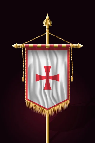 Historyczne flaga Czarnogóry. Świąteczny baner pionowe. Hangi ściany — Wektor stockowy