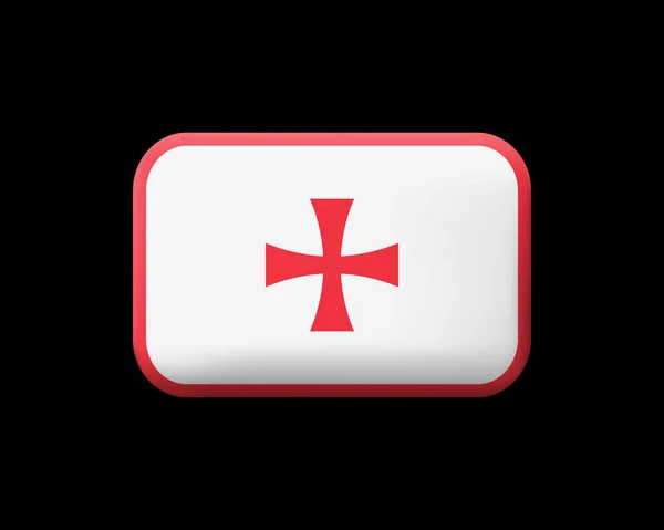 Bandera histórica de Montenegro. Icono y botón de vector con estera. Recto. — Vector de stock