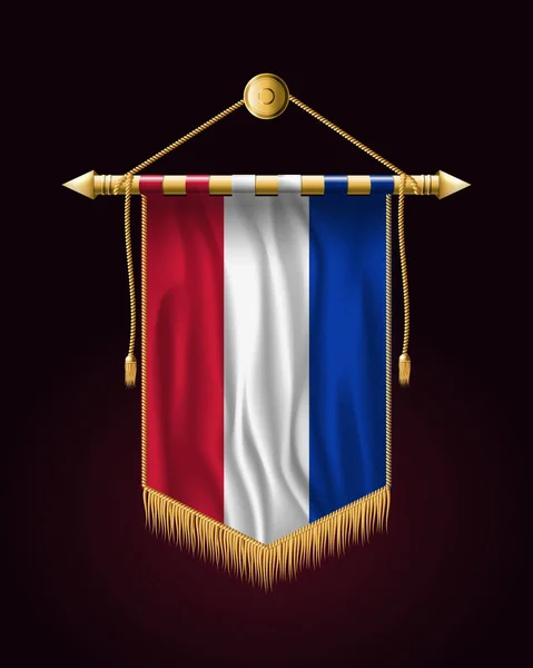 Vlajka Nizozemska. Slavnostní vertikální Banner. Tapety na zeď — Stockový vektor