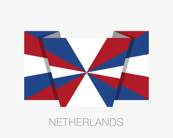 Nederländsk flagg i Prinsengeus. Flat ikonen viftande flagga med land N — Stock vektor