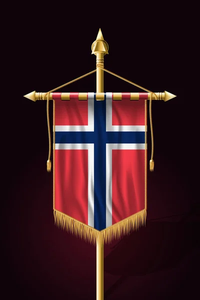 Bandera de Noruega. Banner vertical festivo. Colgantes de pared — Archivo Imágenes Vectoriales