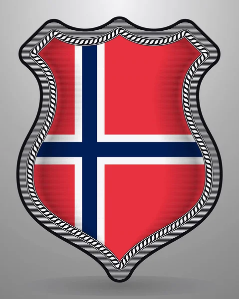 Bandeira da Noruega. Distintivo do vetor e ícone — Vetor de Stock