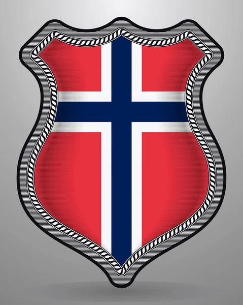 Bandera de Noruega. Insignia de Vector e Icono — Vector de stock
