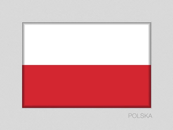 Bandera de Polonia. Alférez Nacional Relación de Aspecto 2 a 3 en Gris. Wri. — Archivo Imágenes Vectoriales