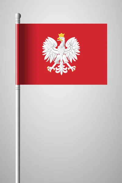 Adler mit Krone. das nationale Emblem Polens. Nationalflagge — Stockvektor