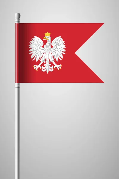 Adler mit Krone. das nationale Emblem Polens. Nationalflagge — Stockvektor