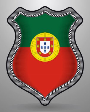Flag of Portugal. Vector Badge and Icon clipart