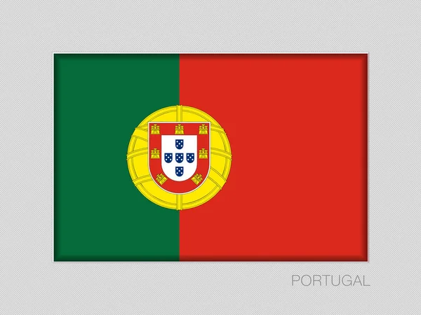 Flag of Portugal. National Ensign Aspect Ratio 2 to 3 on Gray — Stock Vector