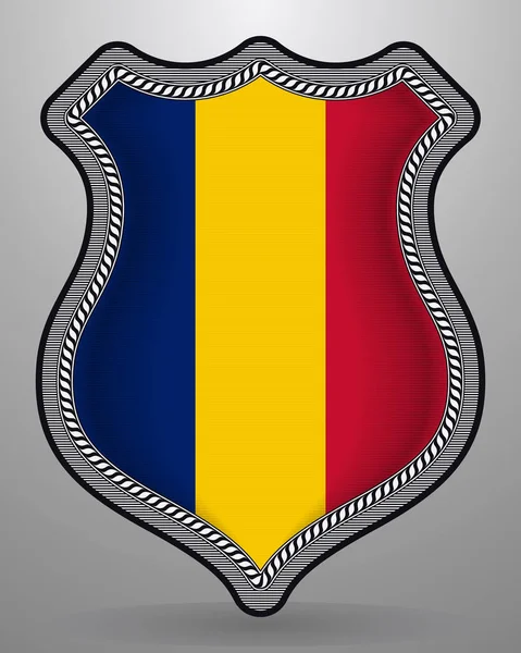 Rumäniens flagga. Vector Badge och ikonen — Stock vektor
