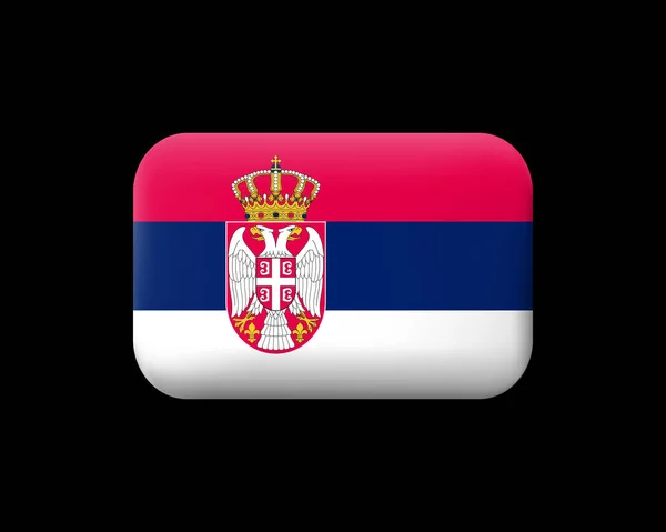Flagge Serbiens. mattiertes Vektorsymbol und Schaltfläche. rechteckige Form — Stockvektor