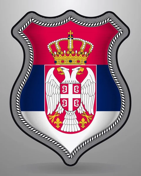 Flaga Serbii. Odznaka wektor i ikony — Wektor stockowy