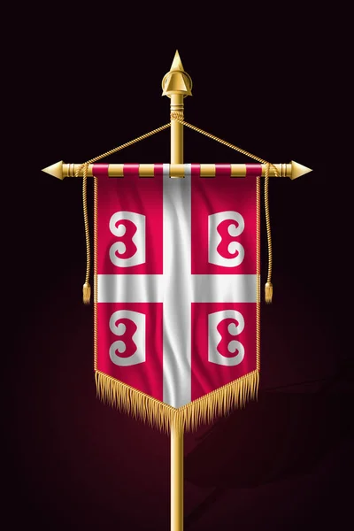 Croix de Serbie. Symbole national de Serbie. Banne verticale festive — Image vectorielle