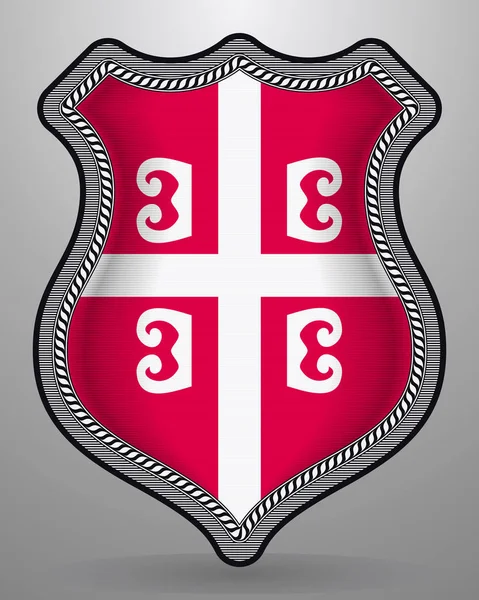 Serbisches Kreuz. Nationalsymbol Serbiens. Vektor-Abzeichen und -Symbol — Stockvektor