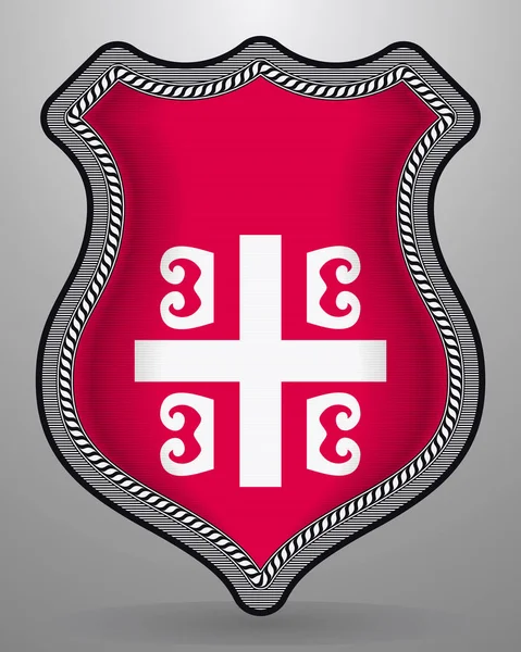 塞尔维亚十字架。塞尔维亚的国家标志。矢量徽章和图标 — 图库矢量图片