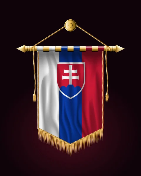 Slovakya bayrağı. Festival dikey Banner. Duvar boyunda — Stok Vektör