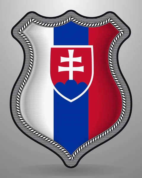 Bandiera della Slovacchia. Badge vettoriale e icona — Vettoriale Stock