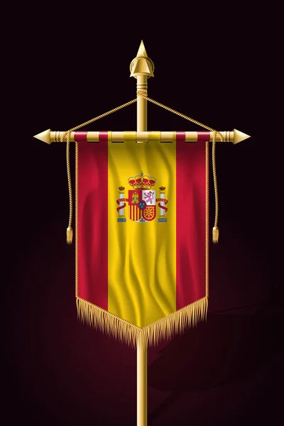 Drapeau d'Espagne. Bannière verticale festive. Pendentifs muraux — Image vectorielle