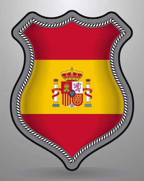 Bandeira da Espanha. Distintivo do vetor e ícone —  Vetores de Stock