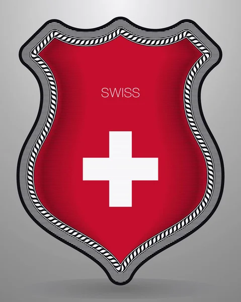 Bandera de Suiza. Insignia de Vector e Icono — Vector de stock