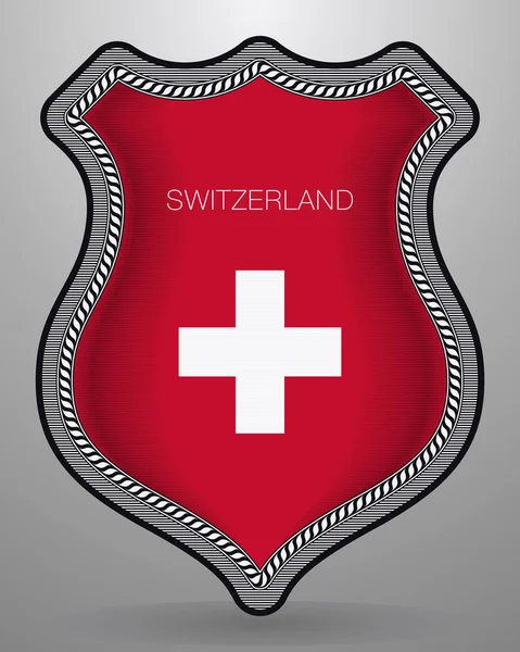 Bandera de Suiza. Insignia de Vector e Icono — Vector de stock