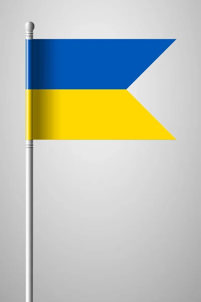 Pavillon de l'Ukraine. Drapeau national sur Flagpole. Illustration isolée — Image vectorielle