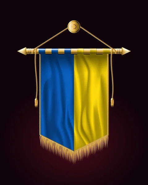 Flagge der Ukraine. Festliche vertikale Fahne. Wandbehänge — Stockvektor