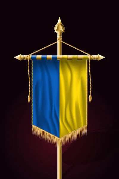 Flagge der Ukraine. Festliche vertikale Fahne. Wandbehänge — Stockvektor