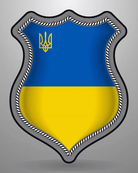 트라이던트와 우크라이나의 국기입니다. 벡터 배지 및 아이콘 — 스톡 벡터