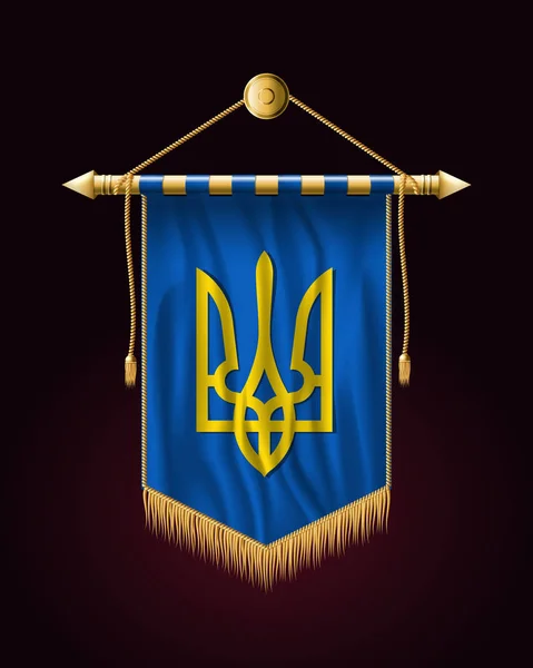 Tryzub. Trident. Nationella symboler i Ukraina. Festlig vertikala B — Stock vektor
