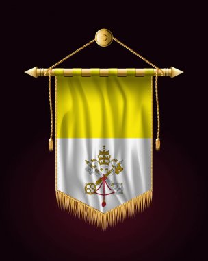 Vatikan bayrağı. Festival dikey Banner. Duvar boyunda