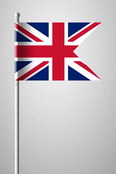 イギリスの旗。旗竿上の国旗。分離光を示す — ストックベクタ