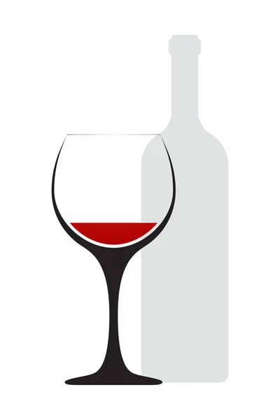 ベクトルシルエットワイングラス。アイコン、シンボル、ロゴアルコール飲料 — ストックベクタ