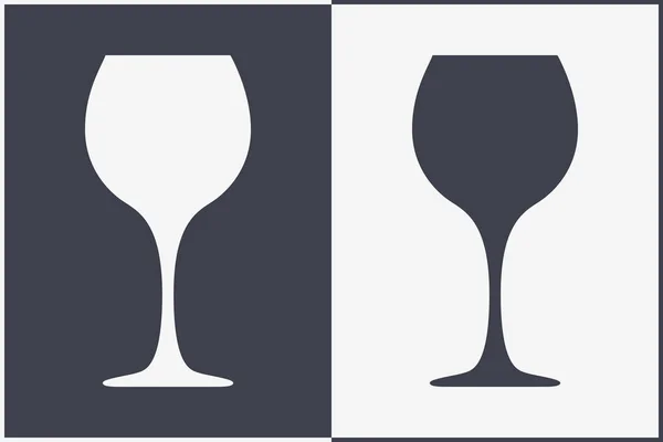 Vector Silhouette Wine Glass. Ikona, symbol, logo. Alkohol Bevera — Stockový vektor