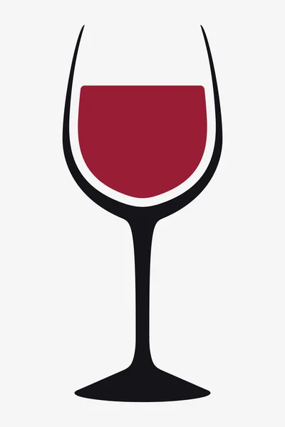 Copo de vinho de silhueta vetorial. Ícone, Símbolo, Logo. Álcool Bevera — Vetor de Stock