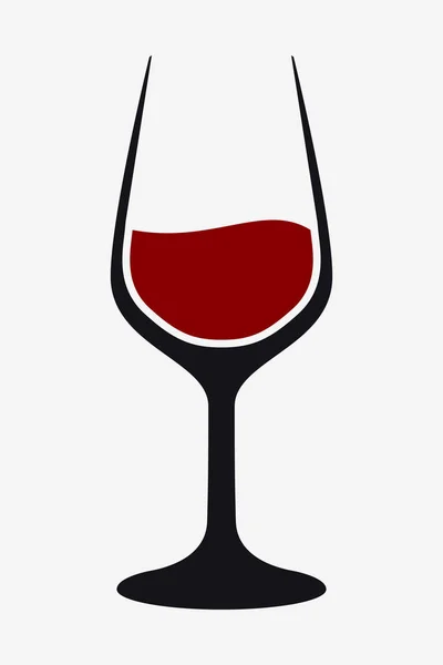 Copo de vinho de silhueta vetorial. Ícone, Símbolo, Logo. Bebidas — Vetor de Stock