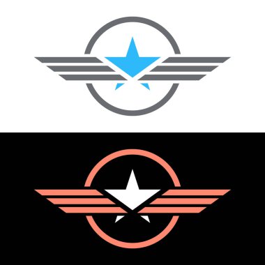 Kanatlı Yıldız Soyut Logosu. Tasarım Ögeleri