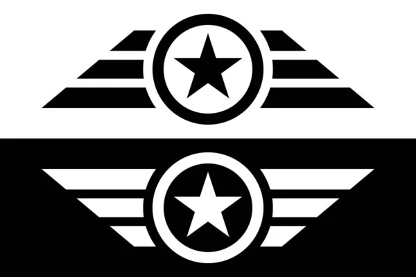 Gwiazda z logo streszczenia skrzydeł. Elementy konstrukcyjne — Wektor stockowy