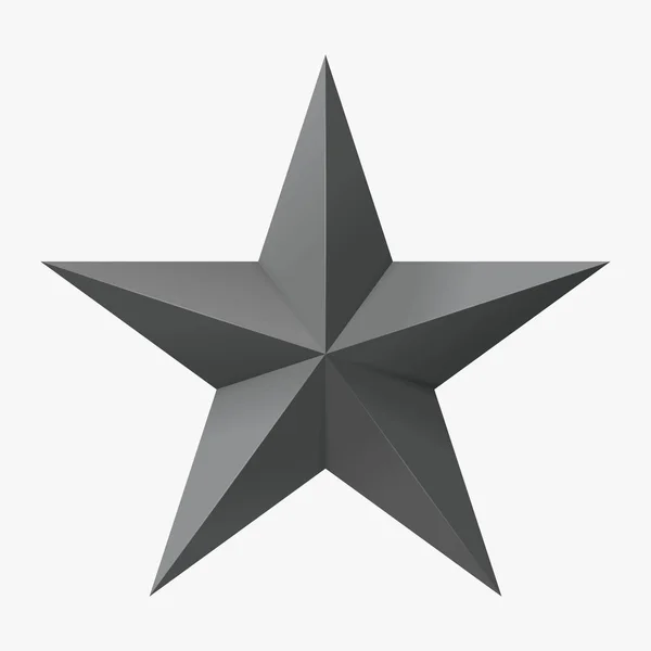Szürke ötpontos Katonai Csillag. Ikon, Jelzés, Logó, Design Elemen — Stock Vector
