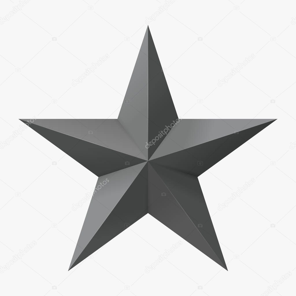 Gray Five-Pointed Military Star. Icon, Sign, Logo, Design Element for Your Illustration