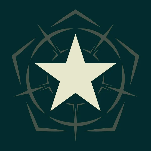 Estrella Militar. Chevron del ejército. Rank Insignia. Firma, icono, logotipo — Vector de stock