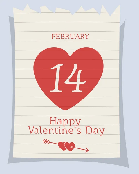 Glücklicher Valentinstag. 14. Februar. Urlaubsgrüße. Valentin — Stockvektor