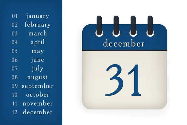 Calendario Icono plano. Kit para elegir tu propia fecha. Vector — Vector de stock