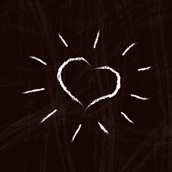 Hand Drawn Design Elements for Valentine's Day. Chalk and Coal S — 스톡 벡터