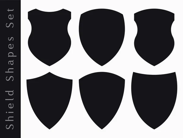 Blank Classic Medieval Shield Shapes. Vector Illustration Set. E — 스톡 벡터