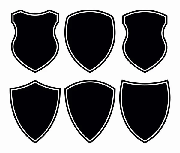 Blank Classic Medieval Shield Shapes. Vector Illustration Set. E — 스톡 벡터