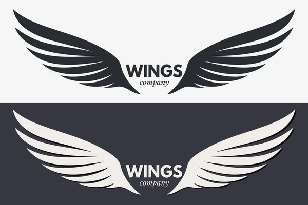 Gevleugeld Embleem Voor Bedrijf Vleugelsilhouet Voor Heraldry Tattoo Logo Andere — Stockvector