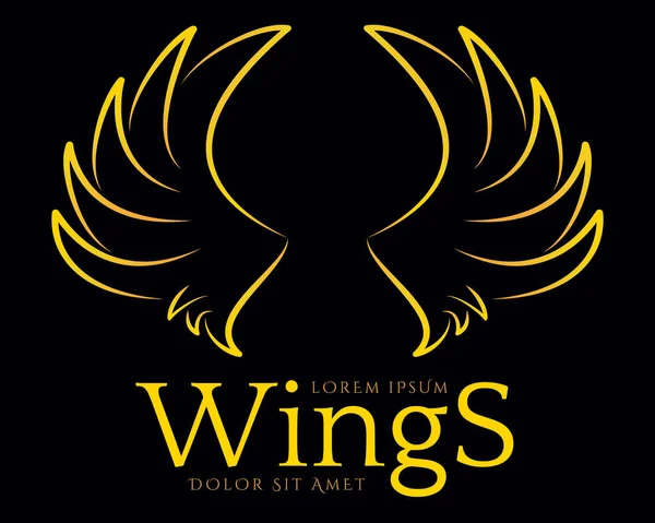 あなたの会社のための翼のエンブレム Heraldry Tattoo Logo その他の記号のための翼シルエット — ストックベクタ