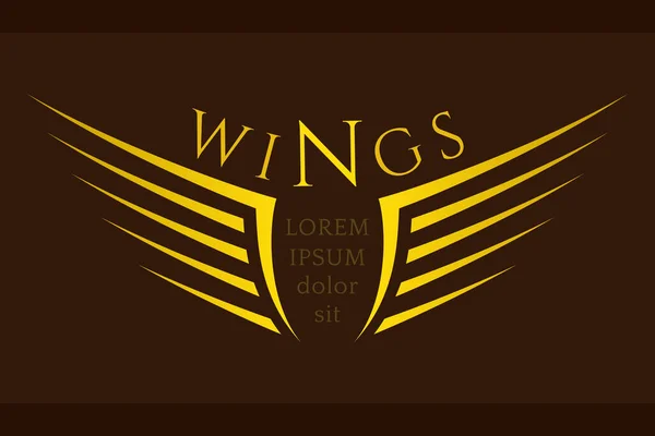Winged Emblem Dit Firma Wing Silhouette Til Heraldik Tatovering Logo – Stock-vektor