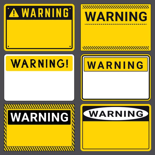 Warning Safety Blank Labels Space Your Text Various Embodiments Safety — Stock Vector